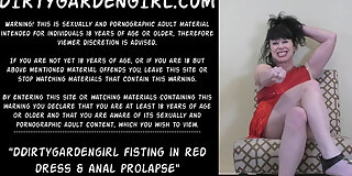 anal,anal fisting,dirty,dress,fisting,hardcore,penetrating,prolapse,red,skirt,